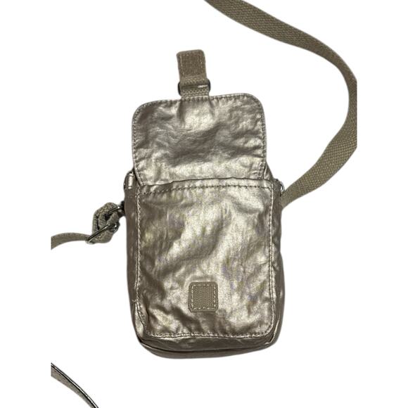 Kipling Mini Crossbody Wallet Golden Beige Purse Adj Strap Zip Pockets - Picture 4 of 11